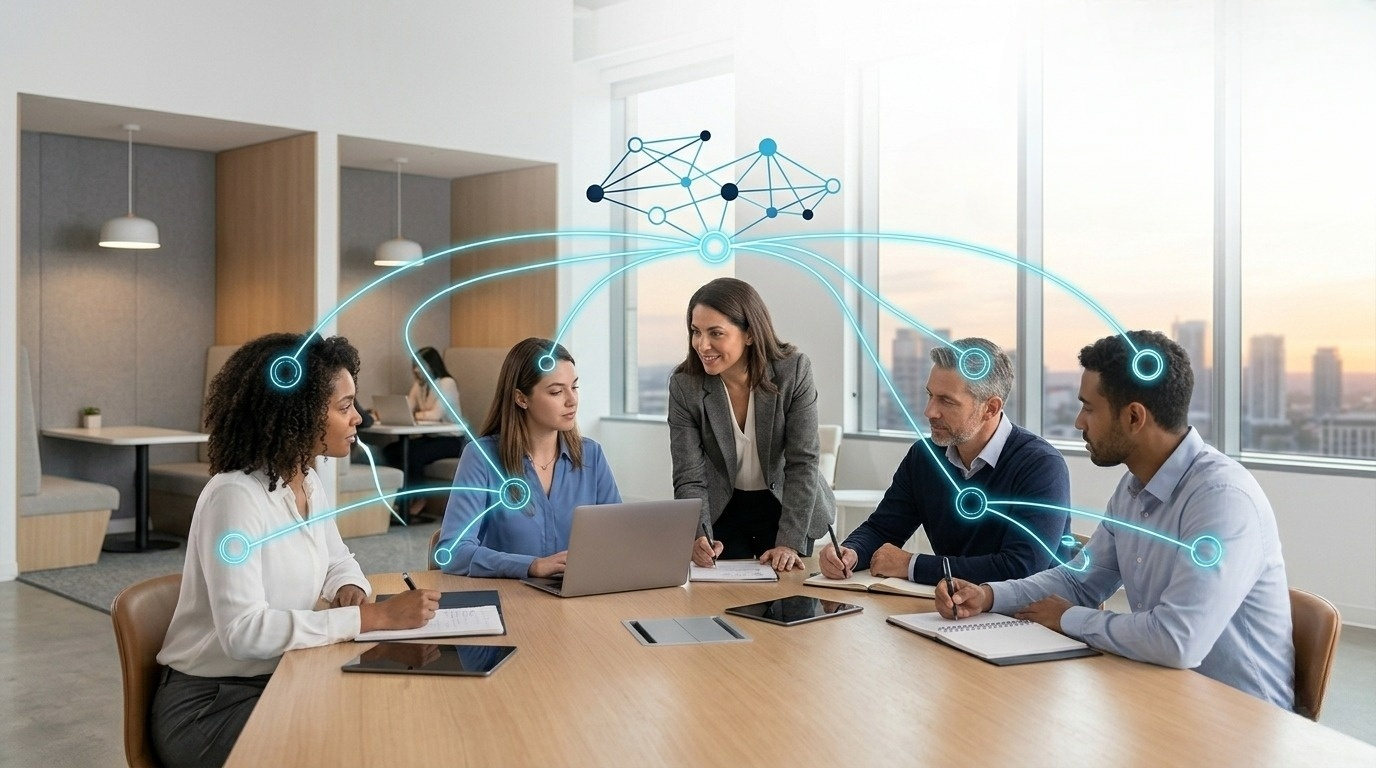 Sesión de consultoría estratégica con equipo